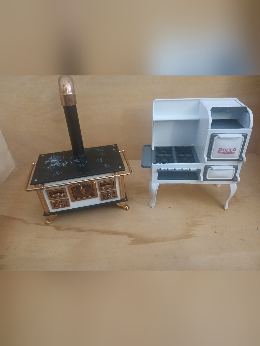 Vintage Miniature Cast Iron Stove Set Kitchen Appliances
